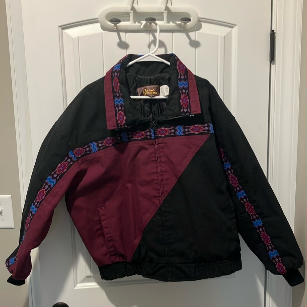 Vintage David James Aztec Western Cowboy Jacket Size Large Mens.